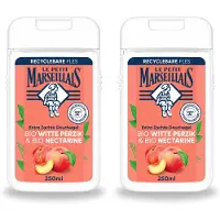 Le Petit Marseillais 2 x – Douchegel – Bio Perzik & Nectarine – Verfrissend – 250 ml - Voordeelverpakking - 2 stuks