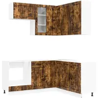 vidaXL Keukenblok LUCCA 8 st Gerookt eiken Bewerkt hout