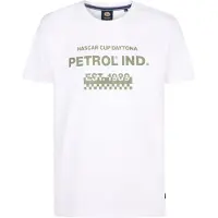 Petrol Industries Shirt 'Horizon' olijfgroen / wit