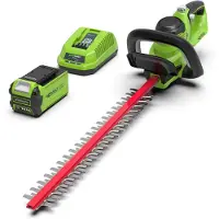 Greenworks G40HT61K2, accu-heggenscharen met dubbele messen, lithium-ion accu, snijlengte 61 cm