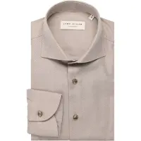 John Miller Overhemd Tailored Fit New beige strijkvrij