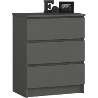 Akord Ladekast K60 met 3 Lades / Furniture Factory / Grafietgrijs / 60 x 77 x 40 cm
