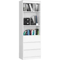 Akord Kantoorkast R60 met 3 Lades / Furniture Factory / Wit / 60 x 180 x 35 cm