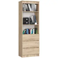 Akord Kantoorkast R60 met 3 Lades / Furniture Factory / Sonoma Eik / 60 x 180 x 35 cm