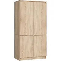Akord Kledingkast S90 met 4 Deuren / Furniture Factory / Sonoma Eik / Moderne / 180x90x51 cm