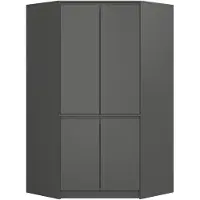 Akord Hoekkast S100 / Kleidingkast met 4 Deuren / Furniture Factory / Grafietgrijs / 100 x 180 x 50 cm
