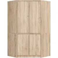 Akord Kledingkast Sonoma eikenhout, 100 cm breed, 4 deuren, 6 planken. Afmetingen: 100 cm (breed) x 180 cm (hoog) x 50 cm (diep)