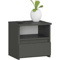 Akord Nachtkastje CL1 met 1 Lade / Furniture Factory / Grafietgrijs / 40 x 40 x 35 cm