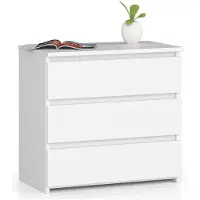 Akord Nachtkastje CL3 met 3 Lades / Furniture Factory / Wit / 60 x 57 x 35 cm