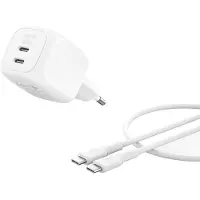 Belkin Dual USB-C oplader, 50W PD PPS, inclusief 1 meter kabel - Modelnummer: WCH019kq1MWH-B6