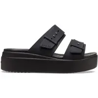 Crocs dames sandalen, model Brooklyn Buckle, lage sleehak, zwart, maat 41/42 EU