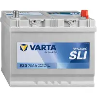 Varta Accu Blue Dynamic E23 70 Ah voor o.a. ALPINE, CHRYSLER, DAIHATSU, FORD, FORD USA, GLAS, HONDA, HYUNDAI, INFINITI, ISUZU, JAGUAR, JEEP, KIA, LEXUS, LOTUS, MAZDA, MERCEDES-BENZ, MITSUBISHI, NISSAN, NSU, OPEL, PEUGEOT, RENAULT, SUBARU, SUZUKI, TOYOTA, TVR