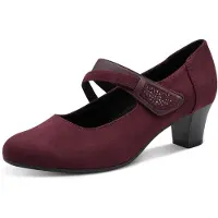 Jana pumps met bandjes, model Mary Jane, veganistisch, bordeauxrood, maat 38