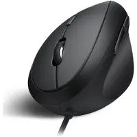 Perixx Perimice-519 Ergonomische muis USB Optisch Zwart 6 Toetsen 1600 dpi Ergonomisch