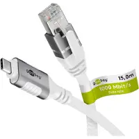 Goobay USB C naar RJ45 kabel | | 15 meter (USB 3.1, Cat6 FTP, Wit)