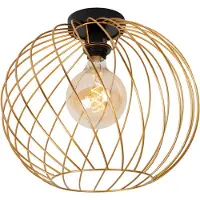 Lucide DANZA - Plafonnière - Ø 40 cm - 1xE27 - Mat Goud / Messing