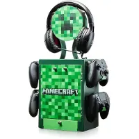 Numskull officiële Minecraft Creeper gamekast met controllerhouder en headsethouder