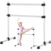 Vevor balletstang, losstaande dubbele stang (draagvermogen 136 kg), in hoogte verstelbaar (170-1165 mm), aluminium rekstang voor ballet, evenwichtsoefeningen en ontspanningsoefeningen