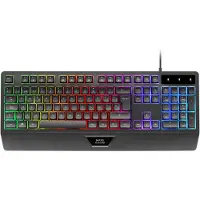 Mars Gaming MK124, Volledige grootte (100%), Kabel, USB, Membraan toetsen, RGB LED, Zwart