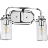 Kichler LED Wandlamp Braelyn | 2X E27 Max 40W | IP44 | Polished Chrome