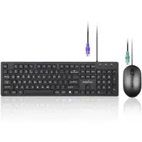 Perixx PERIDUO-117 P toetsenbord-muis set, PS/2, met kabel, zwart