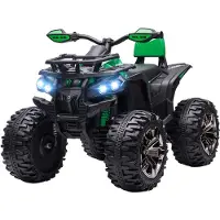 HOMCOM Elektrische Quad voor Kinderen met Koplampen, Kinder Motorfiets met USB-aansluiting