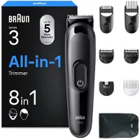 Braun baardtrimmer, herenverzorging, alles-in-één set, serie 3, met ultrascherp mes