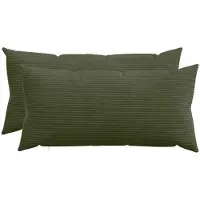 vidaXL Kussensloop 2 st HEERLEN Groen 40 x 70 cm corduroy