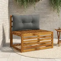 vidaXL Rugkussen PUTTEN 100% Polyester Antraciet 70 x 40 x 10 cm