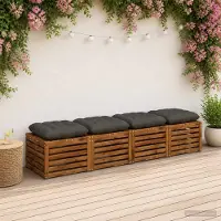 vidaXL Zitkussens VIANEN 4 st 100% Polyester Antraciet 50 x 50 x 12 cm