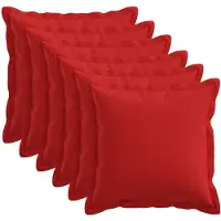 vidaXL Kussensloop 6 st HOUTEN Rood 50 x 50 cm Faux Linnen