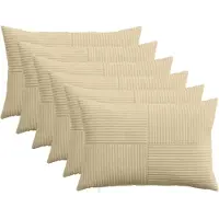 vidaXL Kussensloop 6 st ALMELO Grijs Groen 30 x 50 cm corduroy