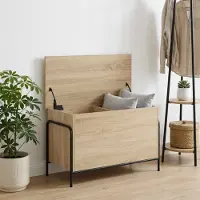 vidaXL Opbergbox Sonoma Eiken 80 x 40 x 49,5 cm Bewerkt hout