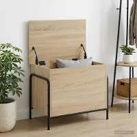 vidaXL Opbergbox Sonoma Eiken 80 x 40 x 49,5 cm Bewerkt hout