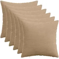 vidaXL Kussensloop 6 st HEERLEN Bruin 30 x 30 cm corduroy