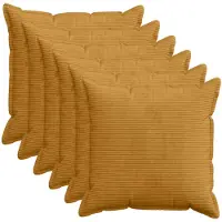 vidaXL Kussensloop 6 st HOUTEN Geel 70 x 70 cm corduroy
