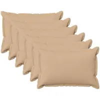 vidaXL Kussensloop 6 st HOUTEN Crèmekleurig 50 x 80 cm Faux Linnen