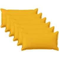 vidaXL Kussensloop 6 st HOUTEN Licht Geel 40 x 80 cm Faux Linnen