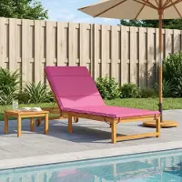vidaXL Ligstoel Kussen GEMERT 100% Polyester Roze 200 x 80 x 3 cm