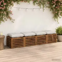 vidaXL Zitkussens VIANEN 4 st 100% Polyester Wit 40 x 40 x 12 cm