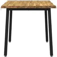 vidaXL Eettafel met levendige rand 80 x 80 x 75 cm Massief Acacia Hout