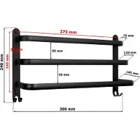 Gockowiak Athos Wandrek 30cm Zwart Loft - Handdoekhouder Badkamer