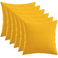 vidaXL Kussensloop 6 st HEERLEN Licht Geel 30 x 30 cm Stof