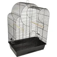 Flamingo Vogelkooi – Parkietenkooi Wammer 1 Zwart – 54x34x75 cm – met zitstokken & eetbakjes – voor parkieten