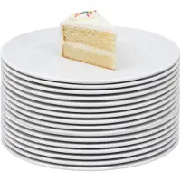 COSY&TRENDY Cosy & Trendy Gebaksbordjes - 18x stuks - wit - glas - D19 cm - Kleine ronde bordjes - taart schoteltjes - dessert bordjes