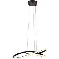 Olucia - TANYA - Hanglamp - Zwart - Vorm: Rond