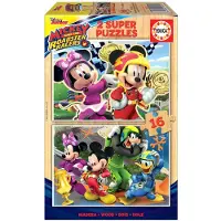 Educa Houten Puzzel 2x16 Stukjes - Muis en Vriendjes