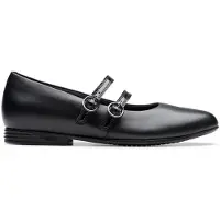 Clarks Finja Wing Y. Kinderen, zwart leer, maat 6,5