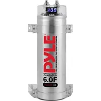 Pyle 3,2 Farad digitale vermogenscondensator - Hoogwaardige accessoire voor auto-audio met blauwe digitale display | Spanningindicator | Overspanningsbeveiliging | Montageset | DC 12-24V