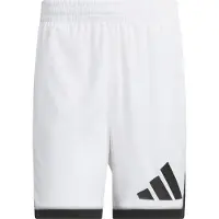 Adidas heren basketbal shorts, "Badge of Sport" model, wit/zwart, maat M, 5 inch